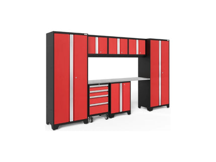 NewAge | Bold Series 8 Piece Cabinet Set with Tool, Base, Wall Cabinets and 30 in. Lockers