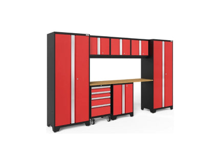 NewAge | Bold Series 8 Piece Cabinet Set with Tool, Base, Wall Cabinets and 30 in. Lockers