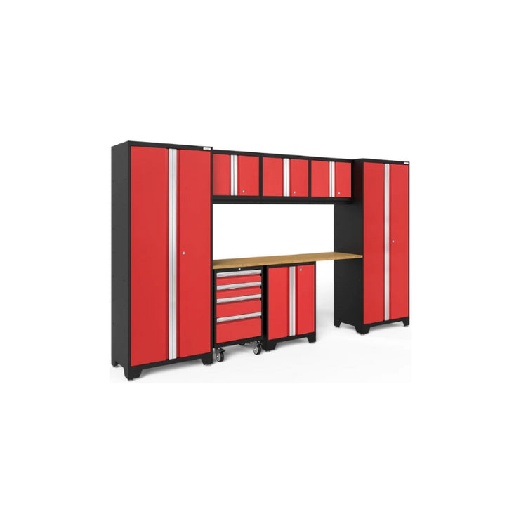 NewAge | Bold Series 8 Piece Cabinet Set with Tool, Base, Wall Cabinets and 30 in. Lockers
