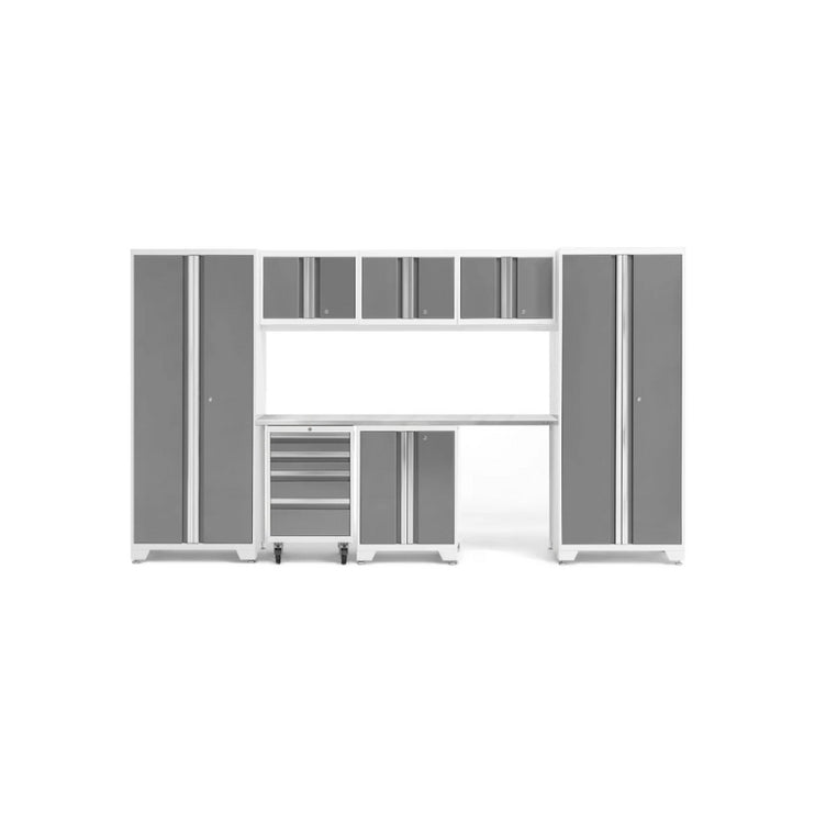 NewAge | Bold Series 8 Piece Cabinet Set with Tool, Base, Wall Cabinets and 30 in. Lockers