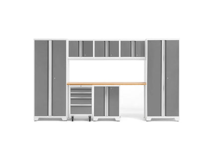 NewAge | Bold Series 8 Piece Cabinet Set with Tool, Base, Wall Cabinets and 30 in. Lockers