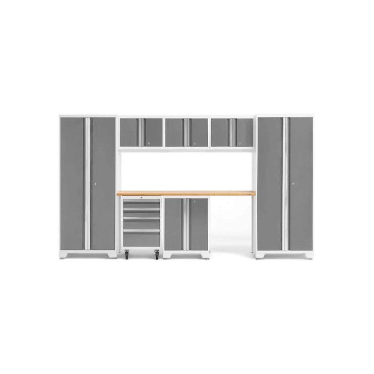NewAge | Bold Series 8 Piece Cabinet Set with Tool, Base, Wall Cabinets and 30 in. Lockers