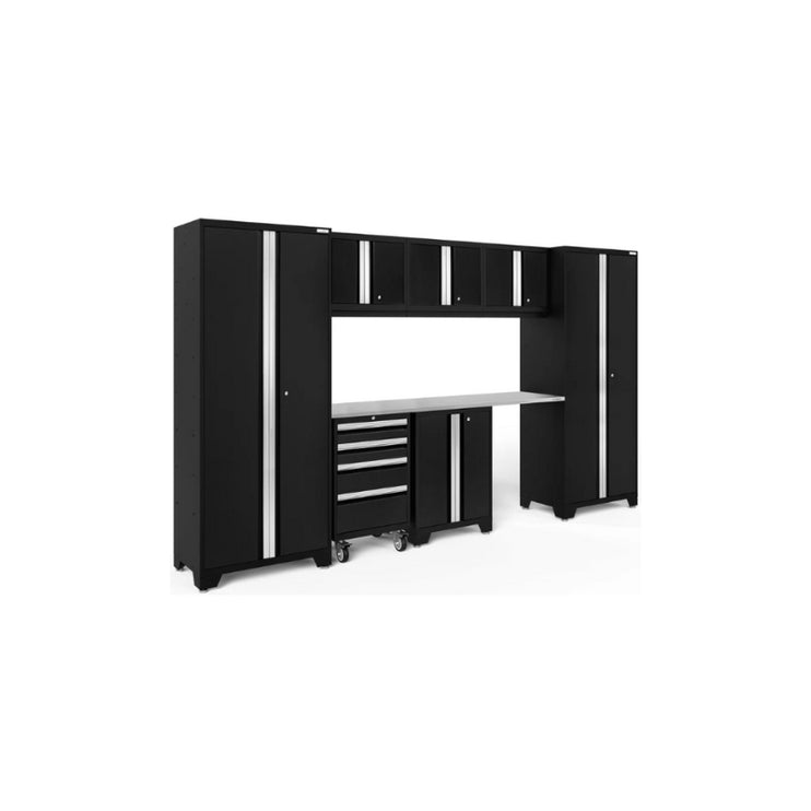 NewAge | Bold Series 8 Piece Cabinet Set with Tool, Base, Wall Cabinets and 30 in. Lockers