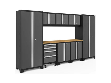 NewAge | Bold Series 9 Piece Cabinet Set with 2 Base, Tool, Wall Cabinets and 30 in. Lockers
