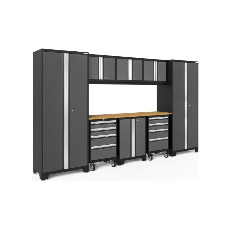 NewAge | Bold Series 9 Piece Cabinet Set with 2 Tool, Base, Wall Cabinets and 30 in. Lockers