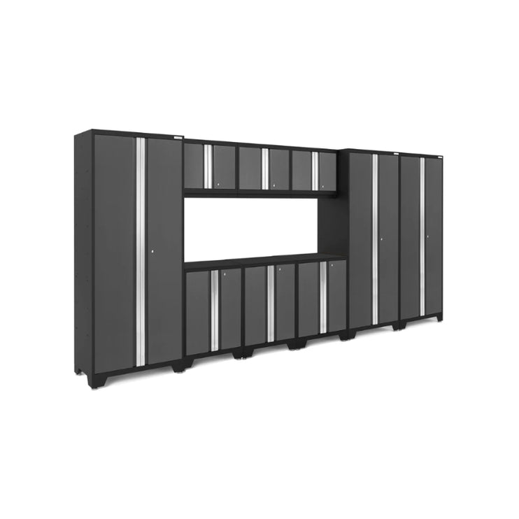 NewAge | Bold Series 9 Piece Cabinet Set with Base, Wall Cabinets and 30 in. Lockers