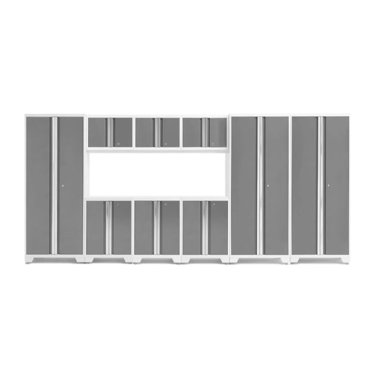 NewAge | Bold Series 9 Piece Cabinet Set with Base, Wall Cabinets and 30 in. Lockers