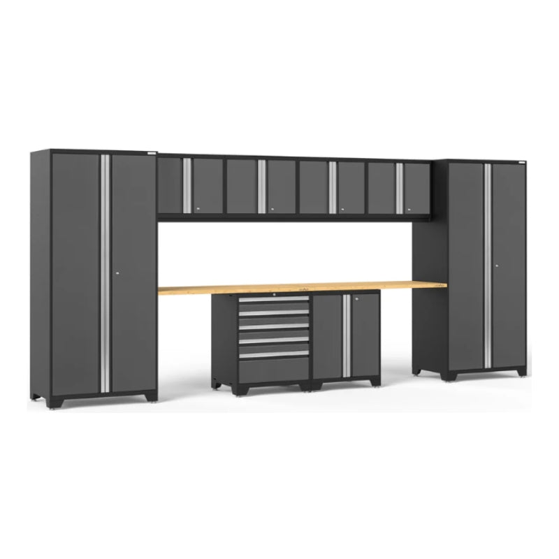 NewAge | Pro Series 10 Piece Cabinet Set with Locker, Base, Tool Drawer Cabinet and 56 in. Worktop