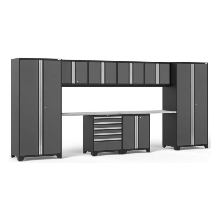 NewAge | Pro Series 10 Piece Cabinet Set with Locker, Base, Tool Drawer Cabinet and 56 in. Worktop