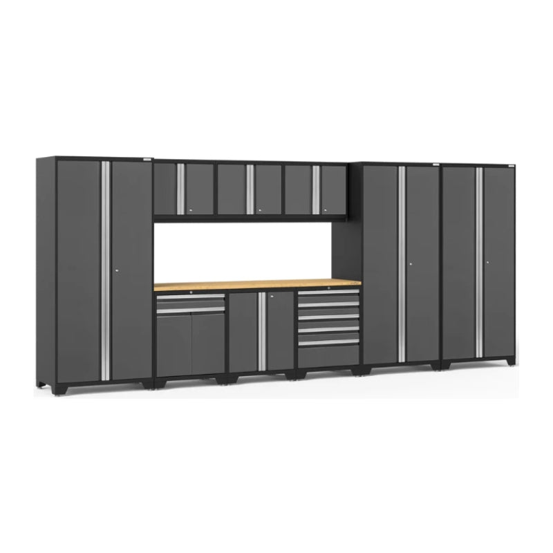 NewAge | Pro Series 10 Piece Cabinet Set with Lockers, Tool Drawer Cabinet and 84 in. Worktop