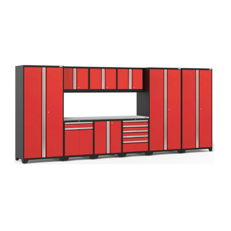 NewAge | Pro Series 10 Piece Cabinet Set with Lockers, Tool Drawer Cabinet and 84 in. Worktop