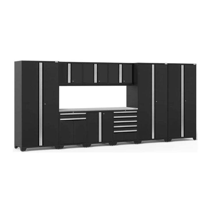 NewAge | Pro Series 10 Piece Cabinet Set with Lockers, Tool Drawer Cabinet and 84 in. Worktop