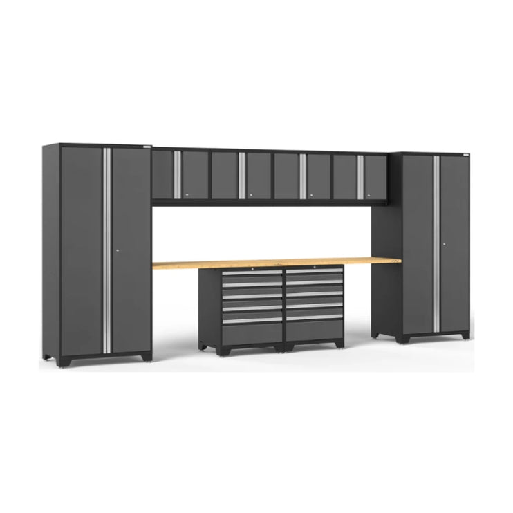 NewAge | Pro Series 10 Piece Cabinet Set with Lockers, Wall, Tool Drawer Cabinets, and 56 in. Worktop