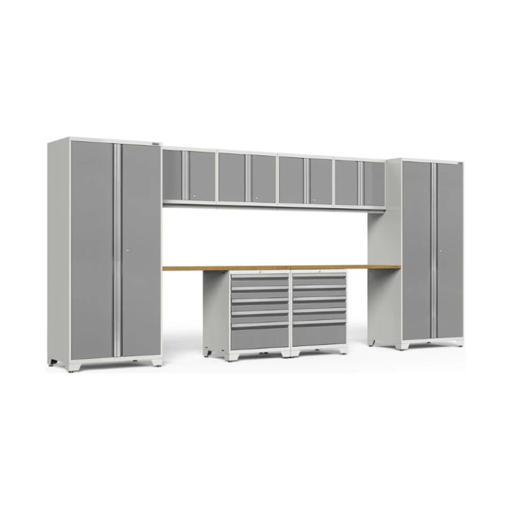 NewAge | Pro Series 10 Piece Cabinet Set with Lockers, Wall, Tool Drawer Cabinets, and 56 in. Worktop