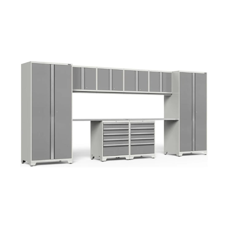 NewAge | Pro Series 10 Piece Cabinet Set with Lockers, Wall, Tool Drawer Cabinets, and 56 in. Worktop