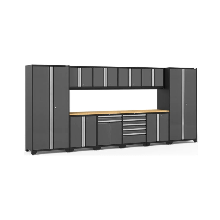 NewAge | Pro Series 12 Piece Cabinet Set with Lockers, Base, Wall, Tool Drawer Cabinet and 56 in. Worktop