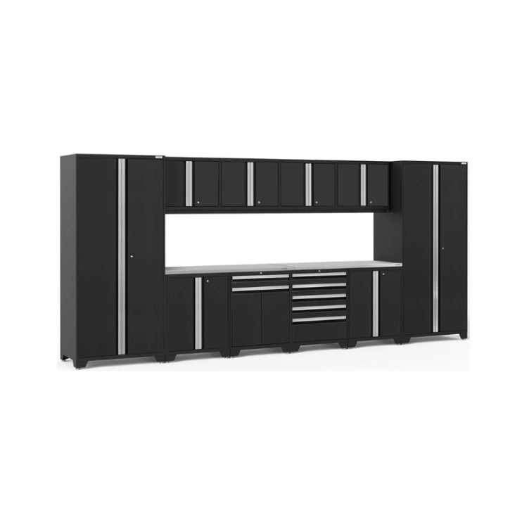 NewAge | Pro Series 12 Piece Cabinet Set with Lockers, Base, Wall, Tool Drawer Cabinet and 56 in. Worktop