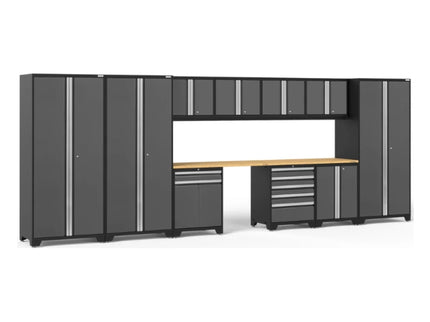 NewAge | Pro Series 12 Piece Cabinet Set with Lockers, Tool Drawer Cabinet, and 56 in. Worktop