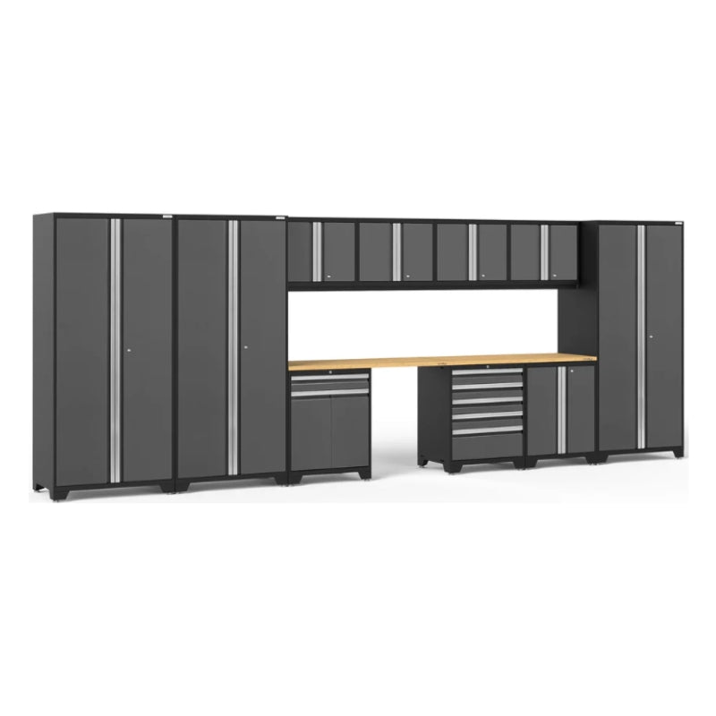 NewAge | Pro Series 12 Piece Cabinet Set with Lockers, Tool Drawer Cabinet, and 56 in. Worktop