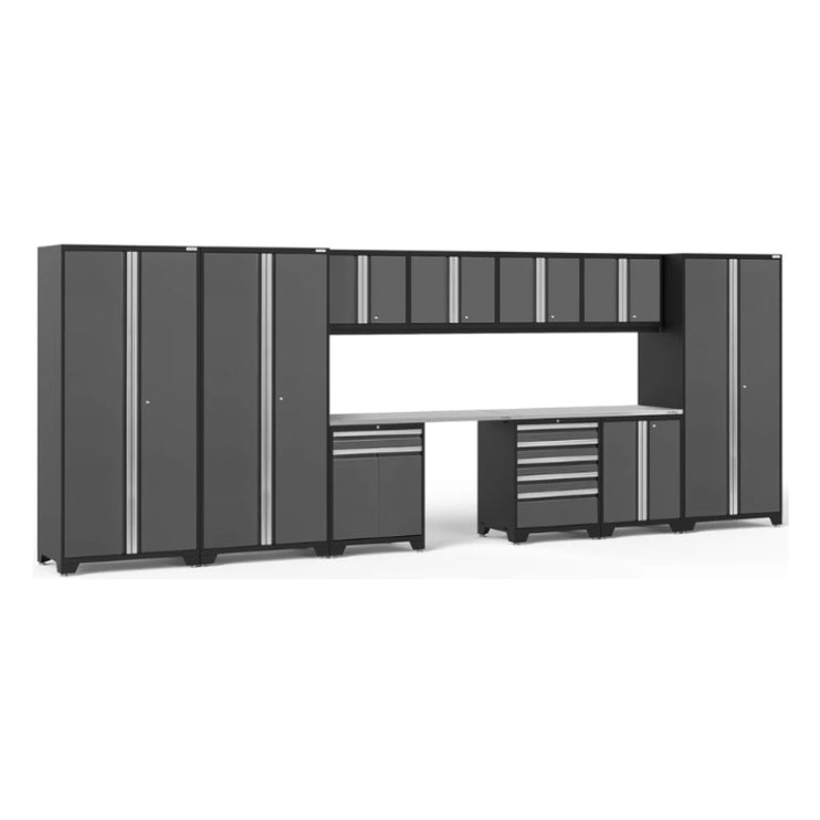 NewAge | Pro Series 12 Piece Cabinet Set with Lockers, Tool Drawer Cabinet, and 56 in. Worktop