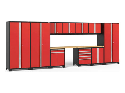 NewAge | Pro Series 12 Piece Cabinet Set with Lockers, Tool Drawer Cabinet, and 56 in. Worktop