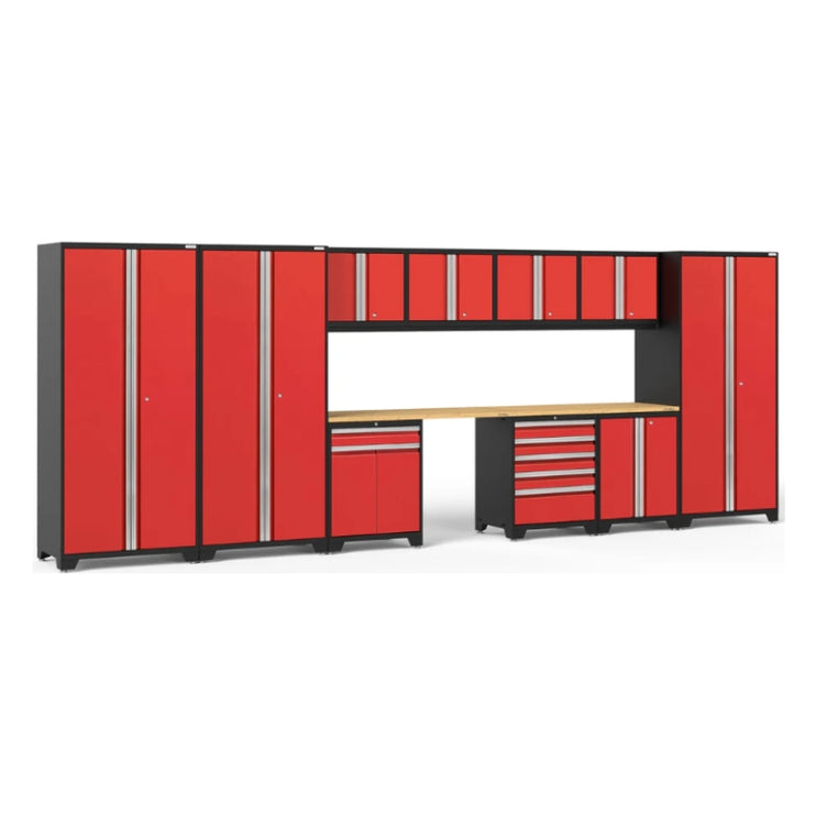 NewAge | Pro Series 12 Piece Cabinet Set with Lockers, Tool Drawer Cabinet, and 56 in. Worktop