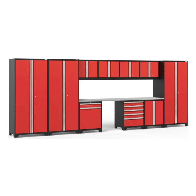 NewAge | Pro Series 12 Piece Cabinet Set with Lockers, Tool Drawer Cabinet, and 56 in. Worktop