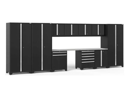 NewAge | Pro Series 12 Piece Cabinet Set with Lockers, Tool Drawer Cabinet, and 56 in. Worktop