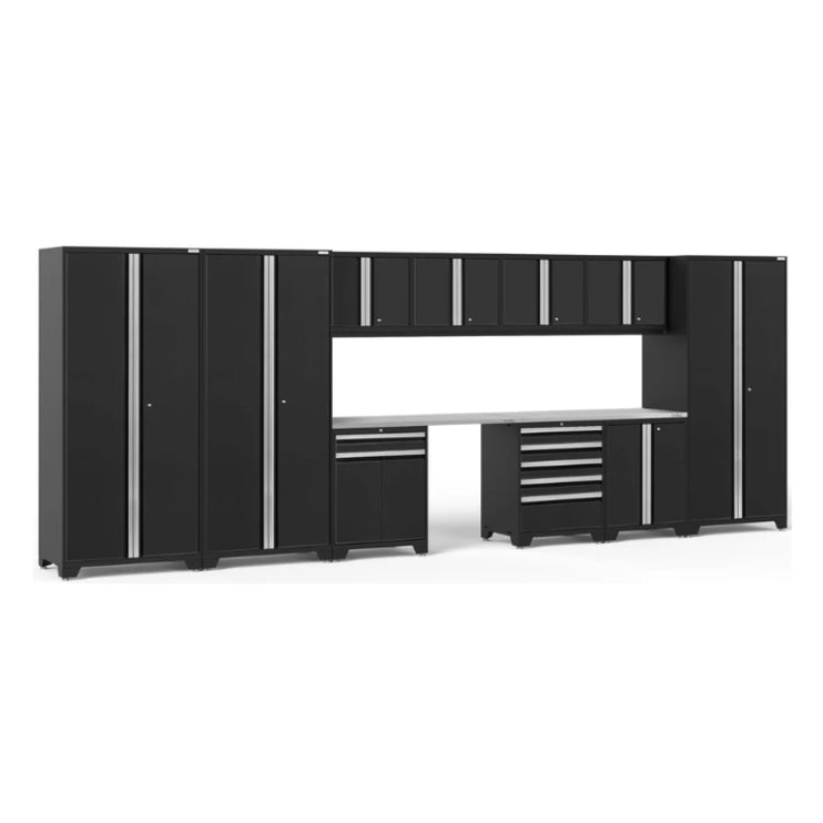 NewAge | Pro Series 12 Piece Cabinet Set with Lockers, Tool Drawer Cabinet, and 56 in. Worktop