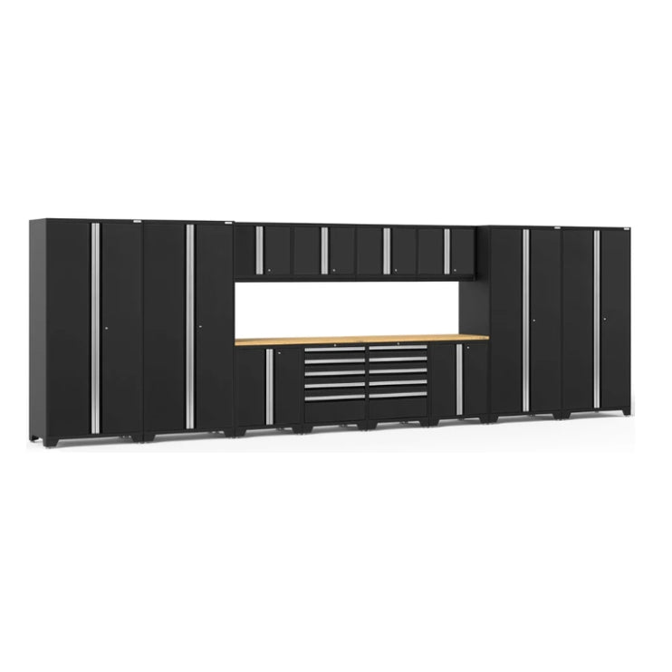 NewAge | Pro Series 14 Piece Cabinet Set with Lockers, Base, Wall, Tool Drawer Cabinets and 56 in. Worktop
