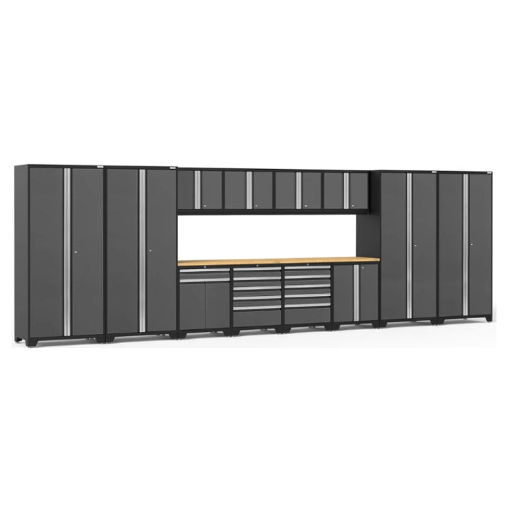 NewAge | Pro Series 14 Piece Cabinet Set with Lockers, Base, Wall, Tool Drawer, Multi-Function Cabinets and 56 in. Worktop
