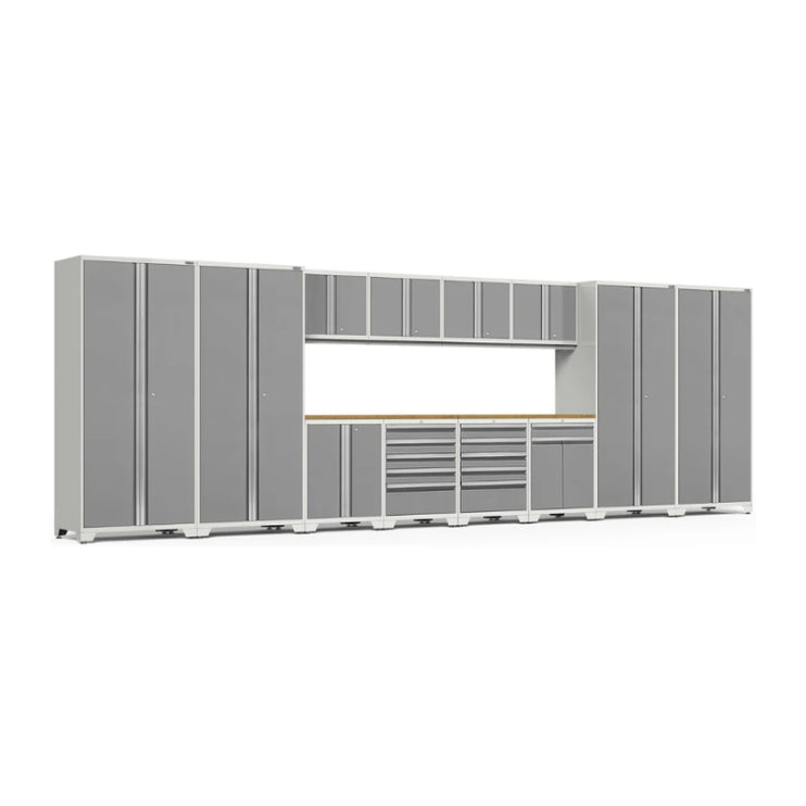 NewAge | Pro Series 14 Piece Cabinet Set with Lockers, Base, Wall, Tool Drawer, Multi-Function Cabinets and 56 in. Worktop