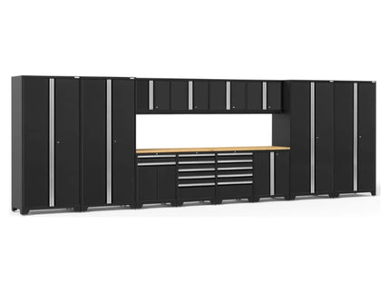 NewAge | Pro Series 14 Piece Cabinet Set with Lockers, Base, Wall, Tool Drawer, Multi-Function Cabinets and 56 in. Worktop