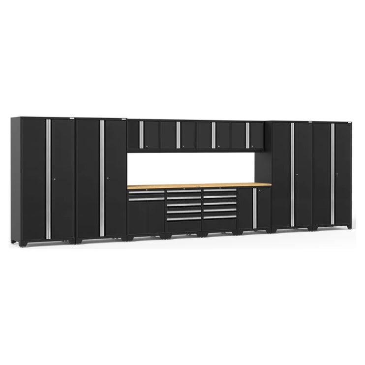 NewAge | Pro Series 14 Piece Cabinet Set with Lockers, Base, Wall, Tool Drawer, Multi-Function Cabinets and 56 in. Worktop