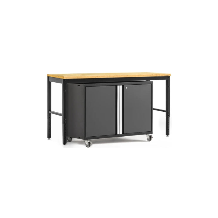 NewAge | Pro Series 2 Piece Cabinet Set with 84 in. Workbench and 42 in. Base Cabinet on Casters