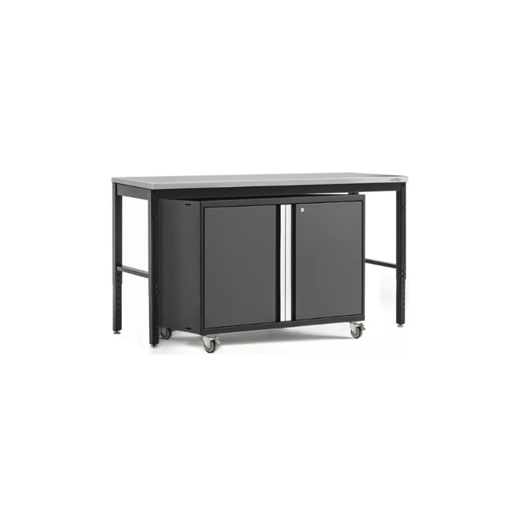 NewAge | Pro Series 2 Piece Cabinet Set with 84 in. Workbench and 42 in. Base Cabinet on Casters