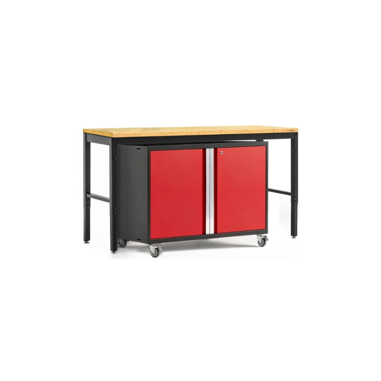 NewAge | Pro Series 2 Piece Cabinet Set with 84 in. Workbench and 42 in. Base Cabinet on Casters