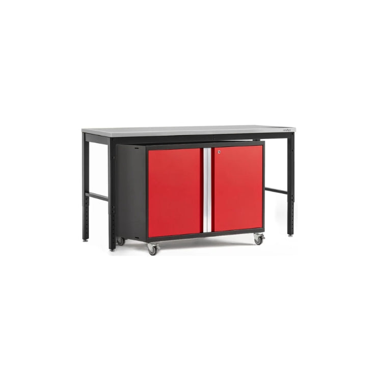 NewAge | Pro Series 2 Piece Cabinet Set with 84 in. Workbench and 42 in. Base Cabinet on Casters