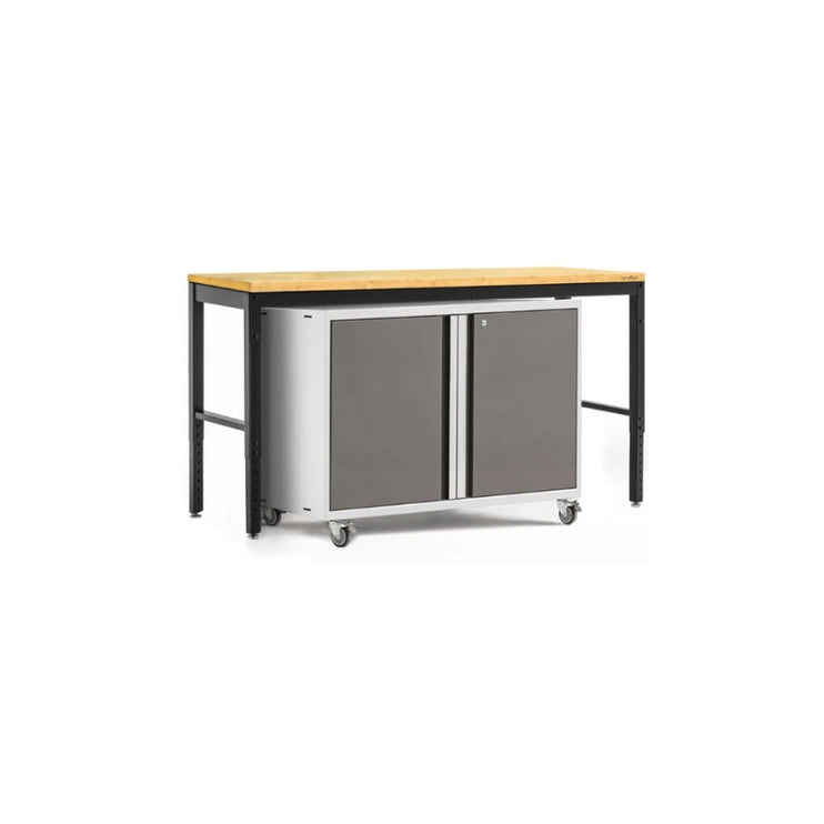 NewAge | Pro Series 2 Piece Cabinet Set with 84 in. Workbench and 42 in. Base Cabinet on Casters