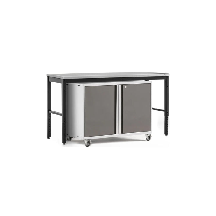 NewAge | Pro Series 2 Piece Cabinet Set with 84 in. Workbench and 42 in. Base Cabinet on Casters