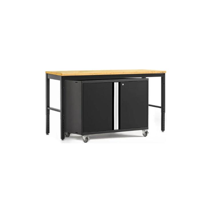 NewAge | Pro Series 2 Piece Cabinet Set with 84 in. Workbench and 42 in. Base Cabinet on Casters