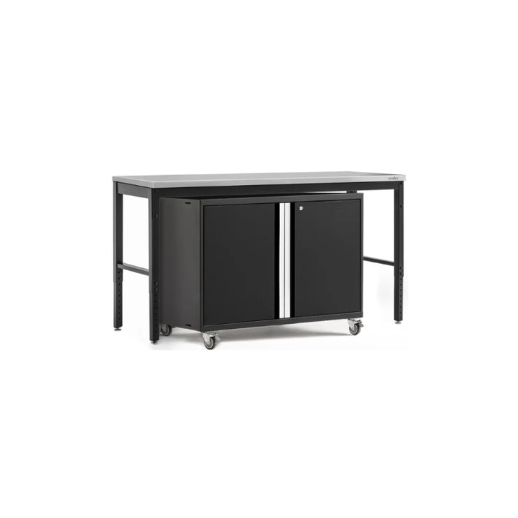 NewAge | Pro Series 2 Piece Cabinet Set with 84 in. Workbench and 42 in. Base Cabinet on Casters
