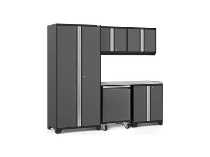 NewAge | Pro Series 6 Piece Cabinet Set with Base, Wall Cabinet, Locker and Utility Cart