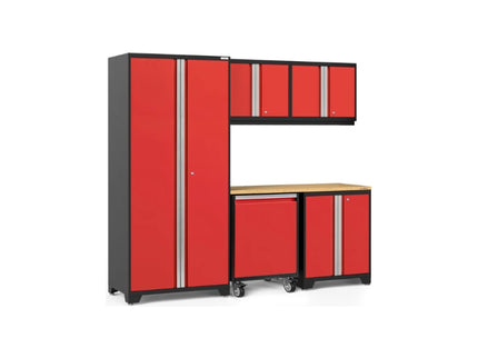 NewAge | Pro Series 6 Piece Cabinet Set with Base, Wall Cabinet, Locker and Utility Cart