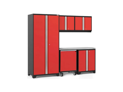 NewAge | Pro Series 6 Piece Cabinet Set with Base, Wall Cabinet, Locker and Utility Cart
