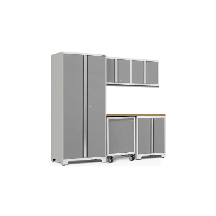 NewAge | Pro Series 6 Piece Cabinet Set with Base, Wall Cabinet, Locker and Utility Cart