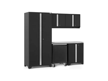 NewAge | Pro Series 6 Piece Cabinet Set with Base, Wall Cabinet, Locker and Utility Cart