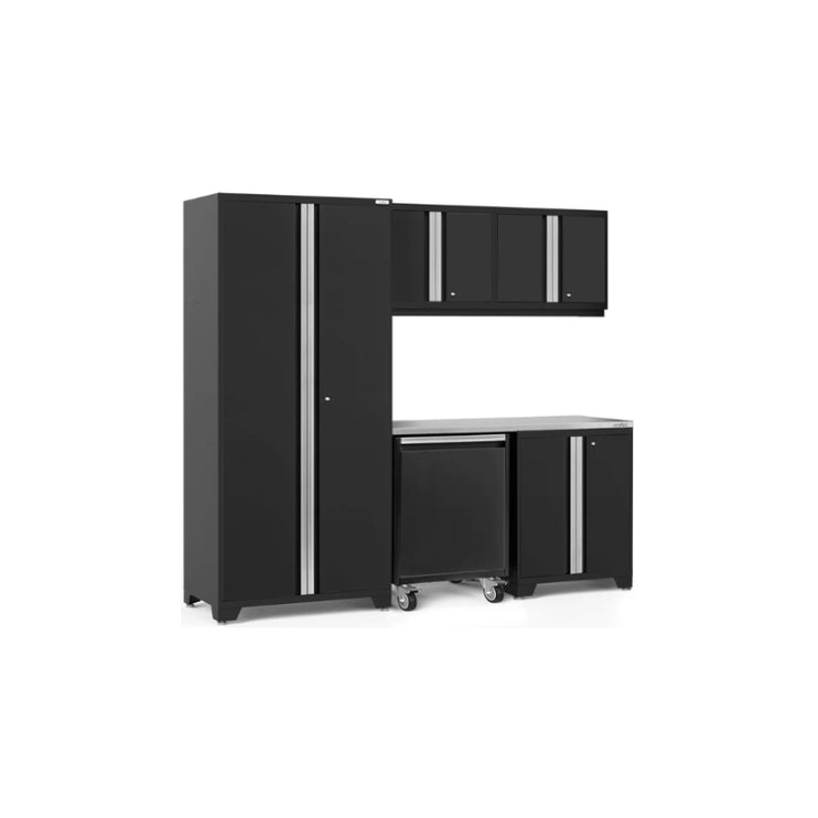 NewAge | Pro Series 6 Piece Cabinet Set with Base, Wall Cabinet, Locker and Utility Cart