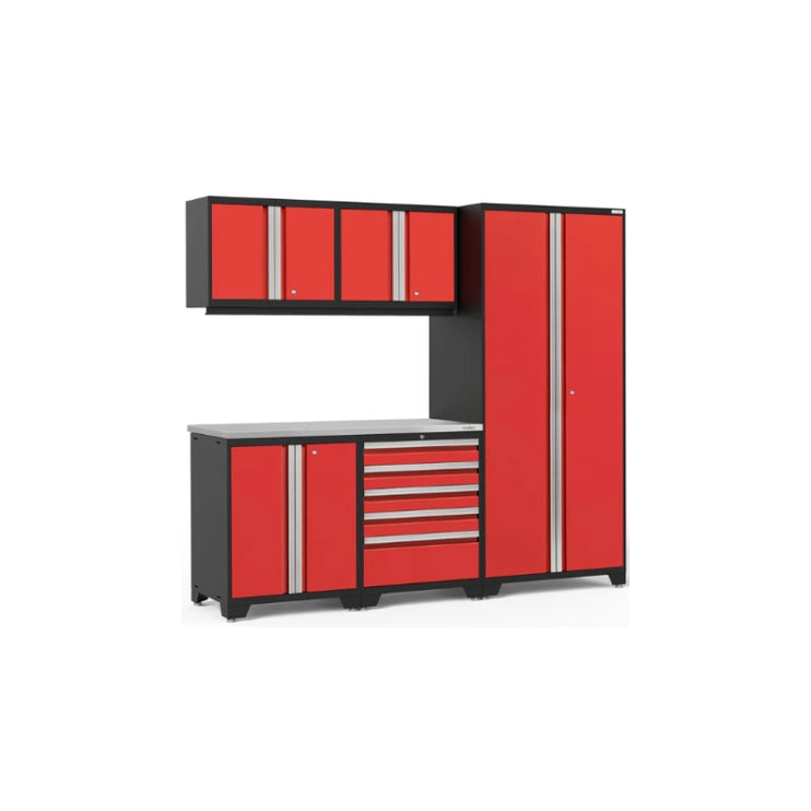 NewAge | Pro Series 6 Piece Cabinet Set with Tool Drawer, Base, Wall Cabinet and Locker