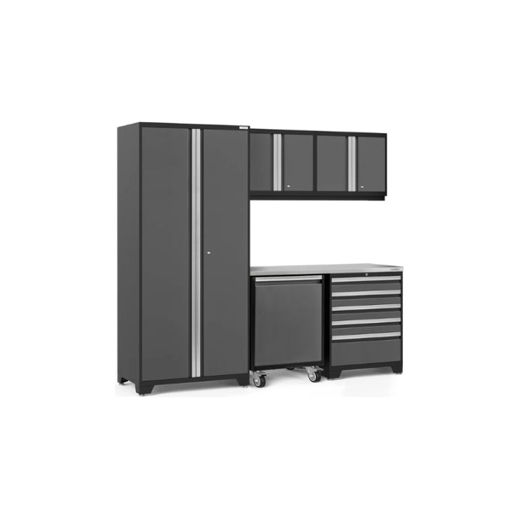 NewAge | Pro Series 6 Piece Cabinet Set with Tool Drawer, Wall Cabinet, Locker and Utility Cart